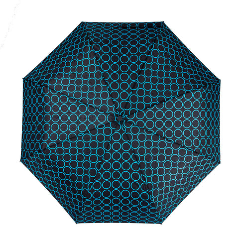 Biggbrella Mini Regenschirm, schwarz mit blauen Punkten