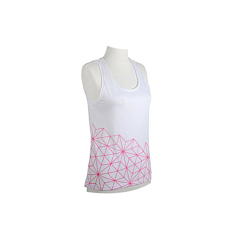 Biggyoga Aura Damen Sport T-Shirt, Yoga Tank Top, Weiß, L