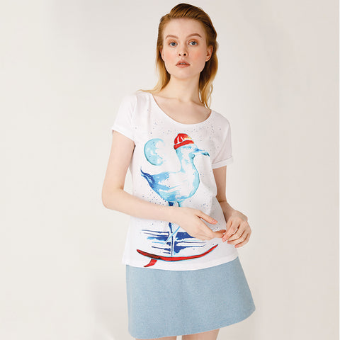 Anemoss Marine Collection Seagull Damen T-Shirt, S