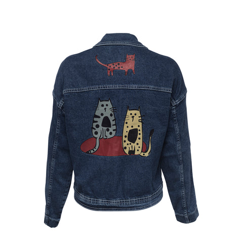 Biggdesign Katzen Denim Jacke für Frauen