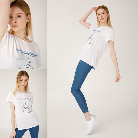 Biggdesign Faces Hope Damen T-Shirt, kleine Größe