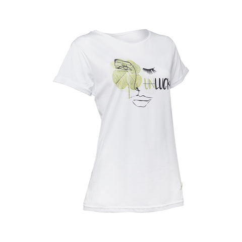 Biggdesign Faces Lucky Damen T-Shirt mit Rundhalsausschnitt, M