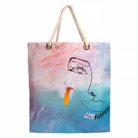 Biggdesign Gesichter Happy Beach Bag