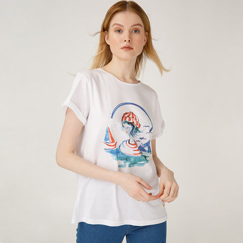 Anemoss Marine Collection Sailor Girl Damen T-Shirt, S