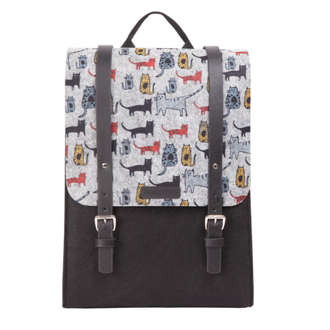 Biggdesign Cats Rucksack aus Filz, Tagesrucksack für Jeden Anlass, Bunt