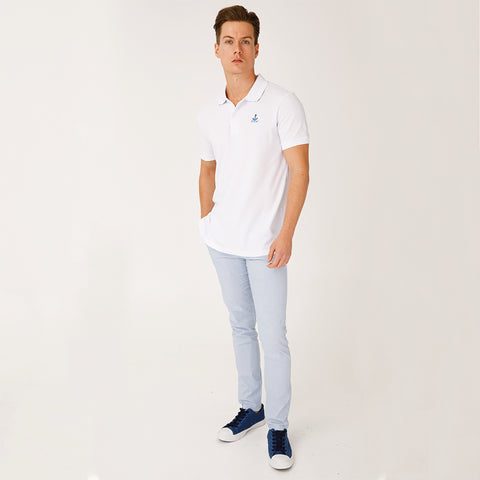 Anemoss Marine Collection Weißes Anchor Herren Poloshirt, S