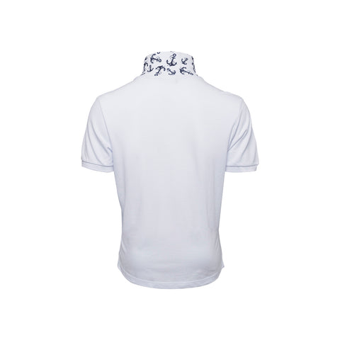 Anemoss Marine Collection Weißes Anchor Herren Poloshirt, S