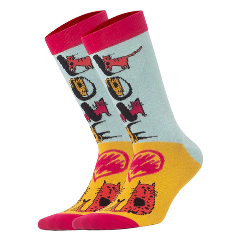 Biggdesign Cats Damen Socken Set, Baumwolle, Größe 36-40, 3er Pack