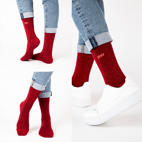 Biggdesign Moods Up 7-Paar Glitzer Socken Set