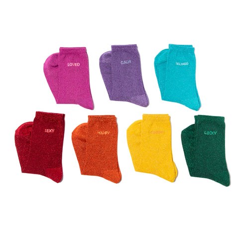 Biggdesign Moods Up 7-Paar Glitzer Socken Set