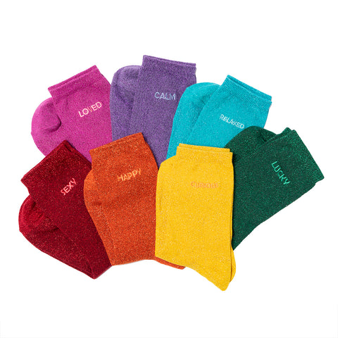 Biggdesign Moods Up 7-Paar Glitzer Socken Set