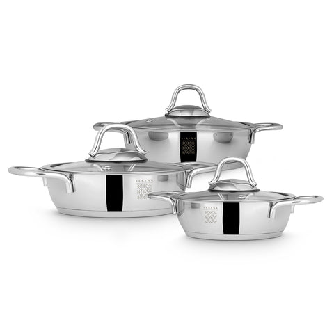 Serenk Definition stainless steel egg pan set, 14-16-18cm