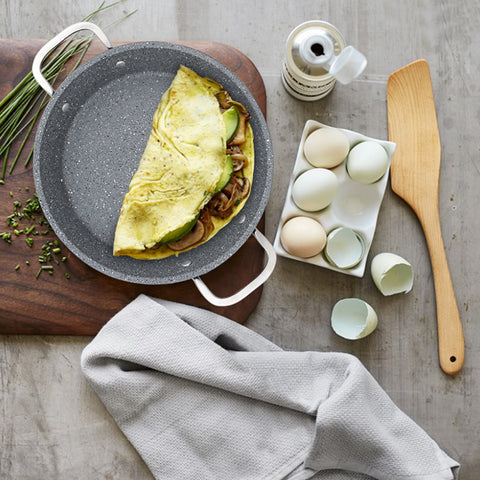 Serenk Excellence Egg Pan, Granite Serving Pan with Lid