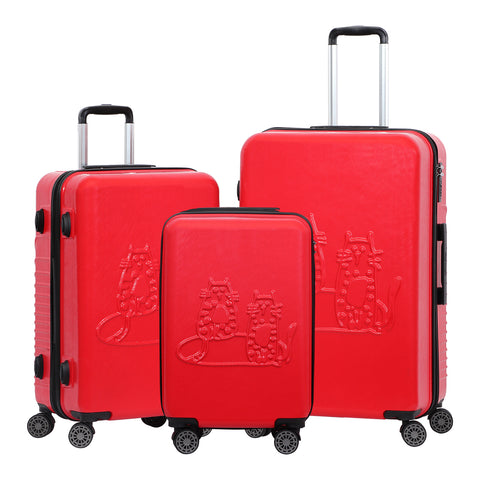 Biggdesign Cats Koffer Set Kofferset 3 teilig Hartschale Rot