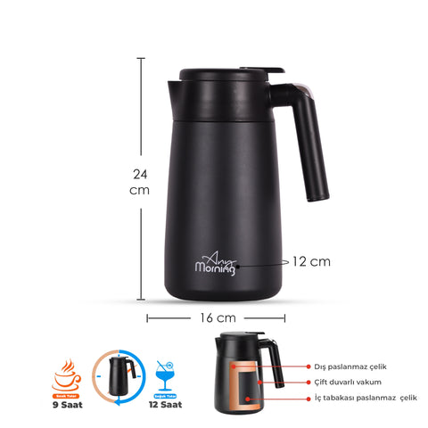 Any Morning Thermos Isolierkanne, Schwarz