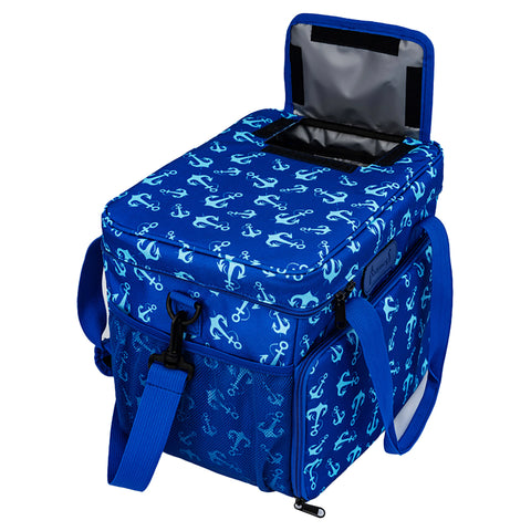 Anemoss Anker isolierte blaue Tasche