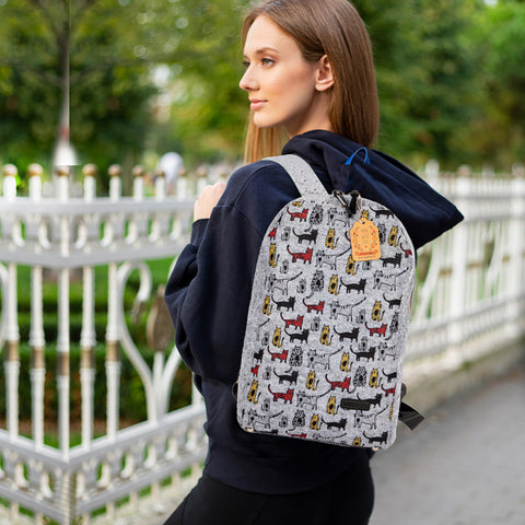 Biggdesign Cats Rucksack aus Filz, Tagesrucksack für Jeden Anlass, Grau