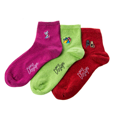 Biggdesign Damen Glitzer Socken Set