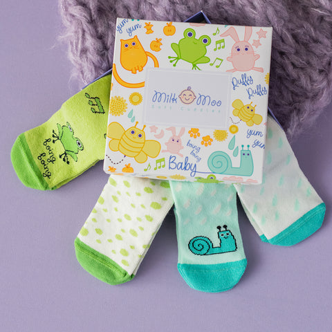 Milk&Moo Cacha Frog und Baby Sangaloz 2 Paar Baby Socken