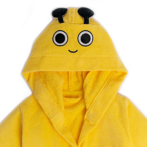 Milk&amp;Moo Buzzy Bee children's velvet bathrobe with hood