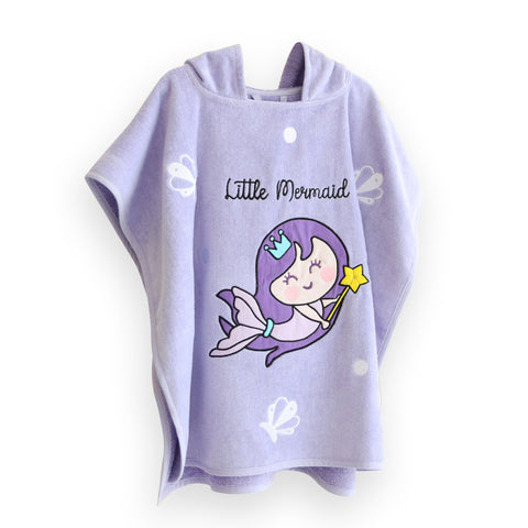 Milk&Moo Little Mermaid Badeponcho Kinder Lila