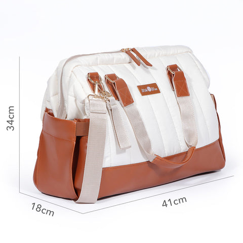 Milk&Moo Wickeltasche Auslaufsicher Baby Reisetasche Beige