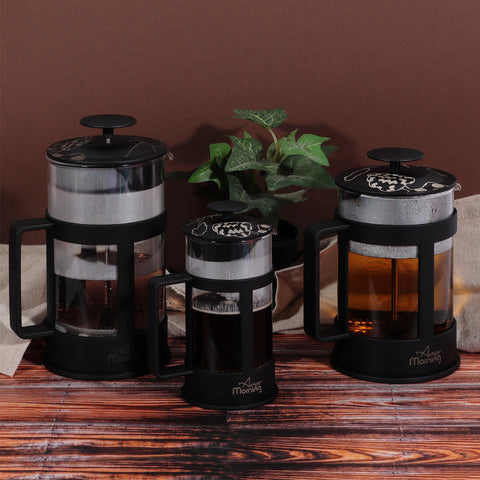 Any Morning FY04 French Press Kaffeebereiter, 800 Ml, Schwarz