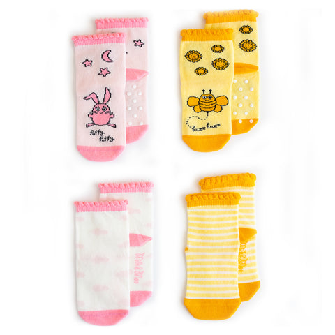 Milk&Moo Buzzy Bee and Chancin 2 Paar Babysocken, 12-24 Monate