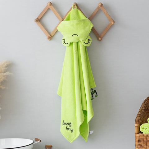 Milk&Moo Cacha Frog Baby Kapuzenbadetuch aus Samt