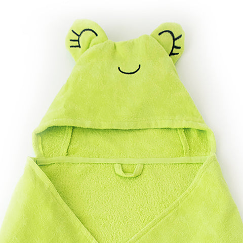 Milk&Moo Cacha Frog Baby Kapuzenbadetuch aus Samt