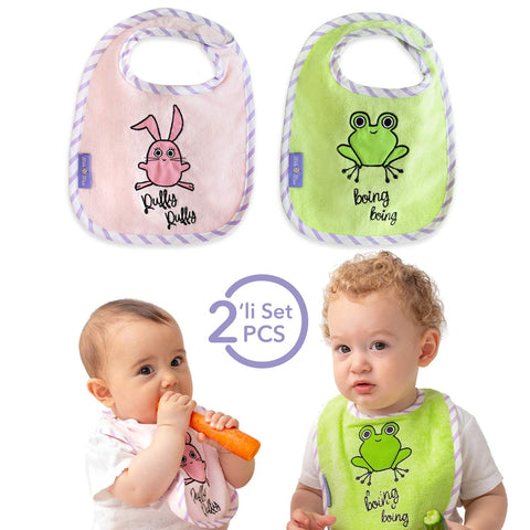 Milk&Moo Chancin und Cacha Frog Baby Lätzchen Set 2 Stück