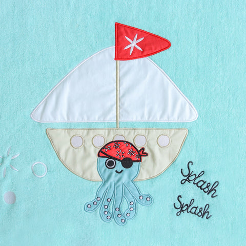 Milk&Moo Sailor Octopus Badeponcho Kinder Türkis